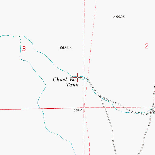 Topographic Map of Chuck Box Tank, AZ