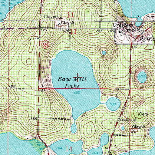 Topographic Map of Saw Mill Lake, FL