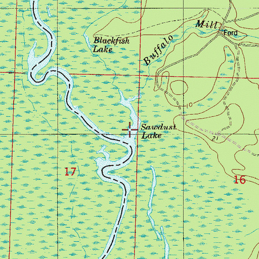 Topographic Map of Sawdust Lake, FL