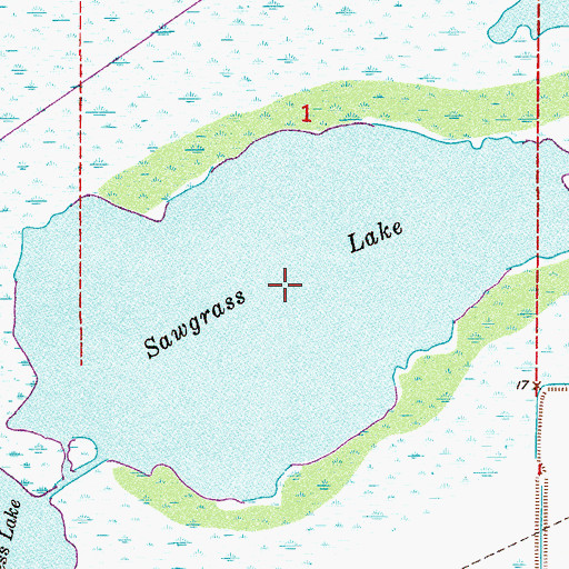 Topographic Map of Sawgrass Lake, FL