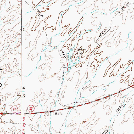 Topographic Map of Flower Tank, AZ