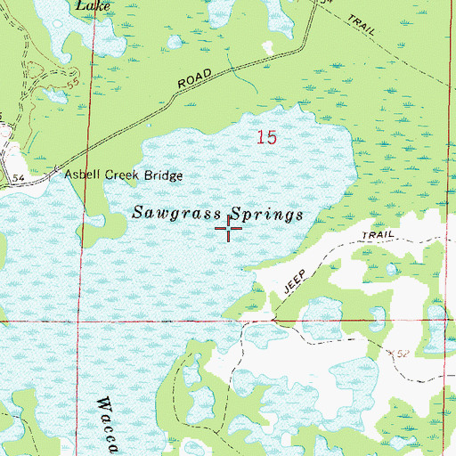Topographic Map of Sawgrass Springs, FL
