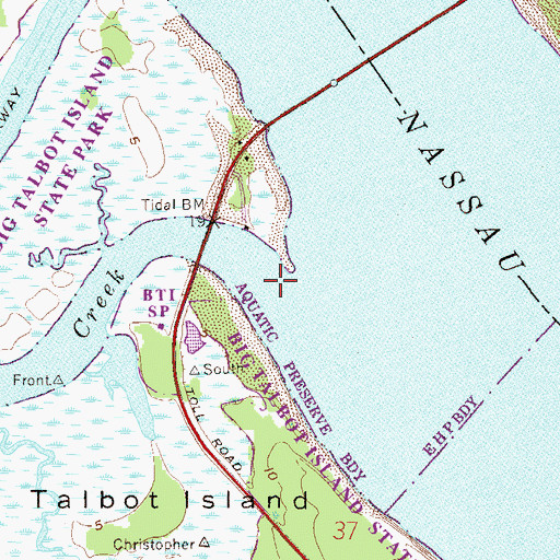 Topographic Map of Sawpit Creek, FL