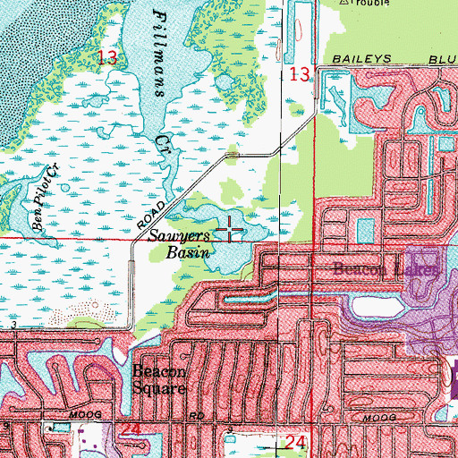 Topographic Map of Sawyers Basin, FL