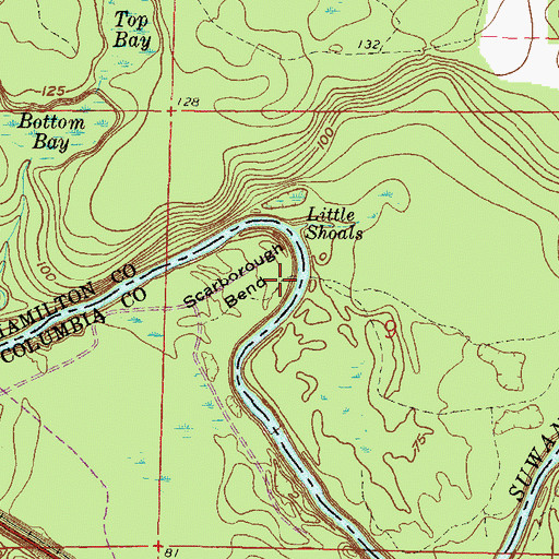 Topographic Map of Scarborough Bend, FL