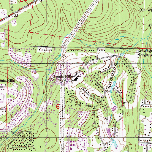 Topographic Map of Scenic Hills Country Club, FL