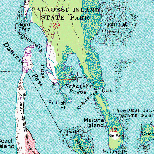 Topographic Map of Scharrer Bayou, FL