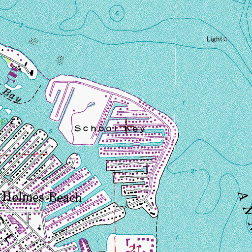 Topographic Map of School Key, FL