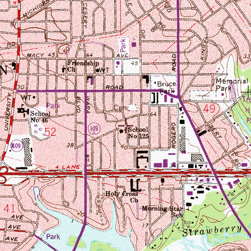 Topographic Map of School Number 125, FL