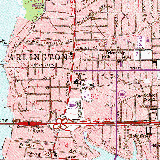 Topographic Map of School Number 46, FL