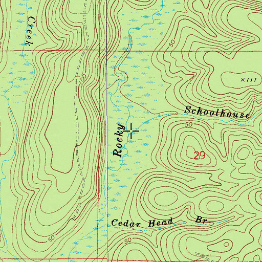 Topographic Map of Schoolhouse Branch, FL