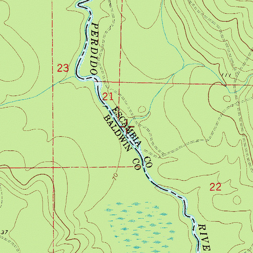 Topographic Map of Schoolhouse Branch, FL
