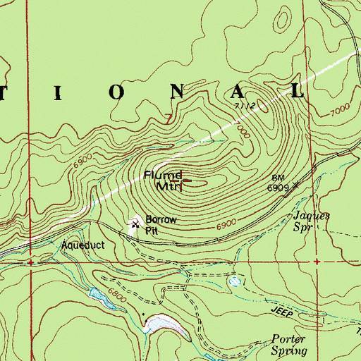 Topographic Map of Flume Mountain, AZ