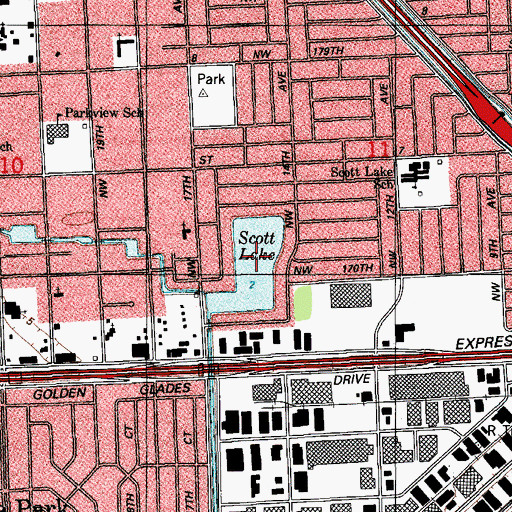 Topographic Map of Scott Lake, FL