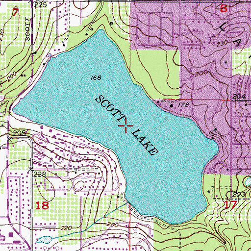 Topographic Map of Scott Lake, FL