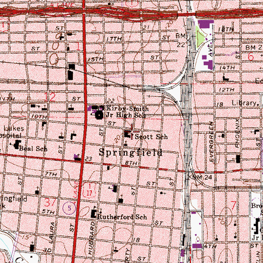 Topographic Map of Scott School, FL