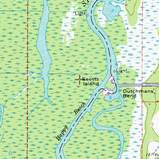 Topographic Map of Scotts Island, FL