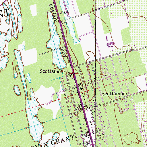 Topographic Map of Scottsmoor, FL