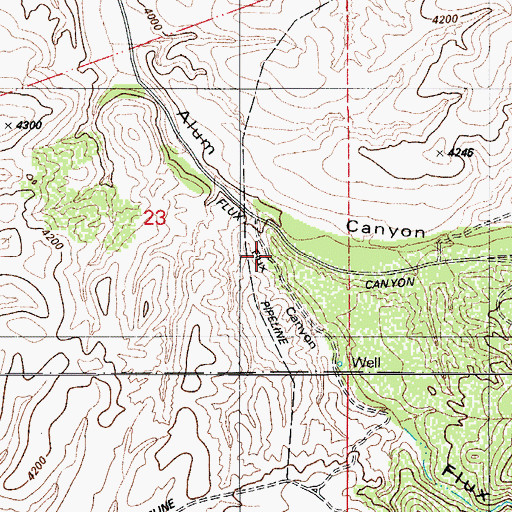 Topographic Map of Flux Canyon, AZ