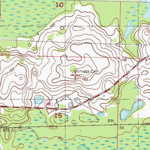 Topographic Map of Scruggs Cemetery, FL