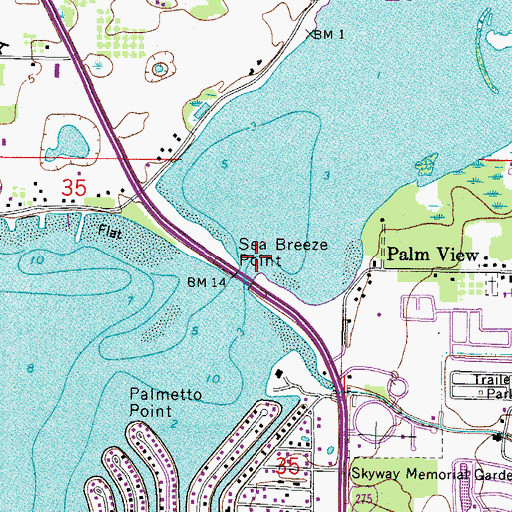 Topographic Map of Sea Breeze Point, FL