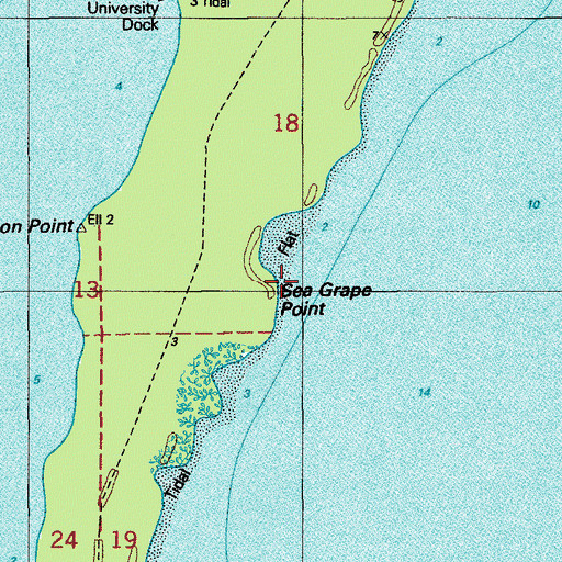Topographic Map of Sea Grape Point, FL
