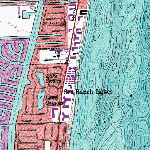 Topographic Map of Sea Ranch Lakes, FL