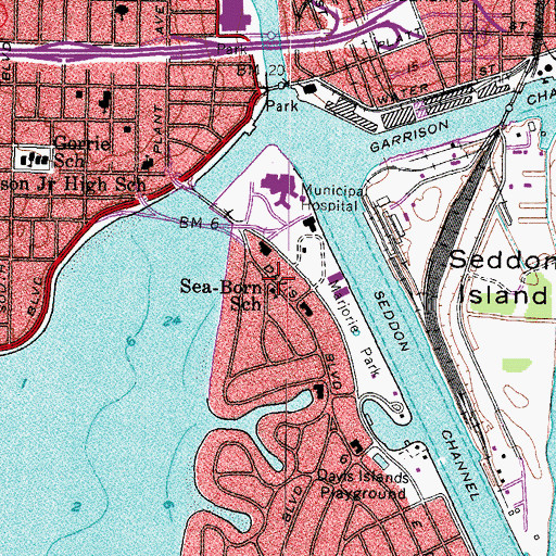 Topographic Map of Sea-Born School, FL