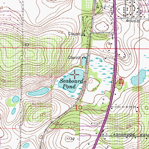 Topographic Map of Seaboard Pond, FL