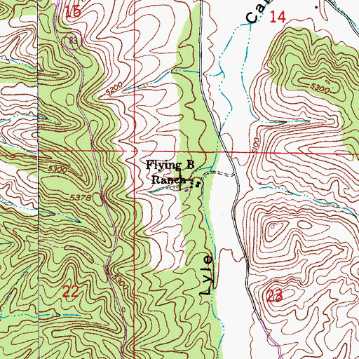 Topographic Map of Flying B Ranch, AZ