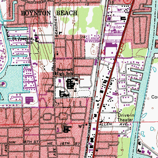 Topographic Map of Seacrest High School, FL