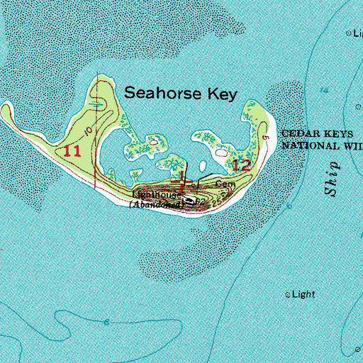 Topographic Map of Seahorse Key, FL