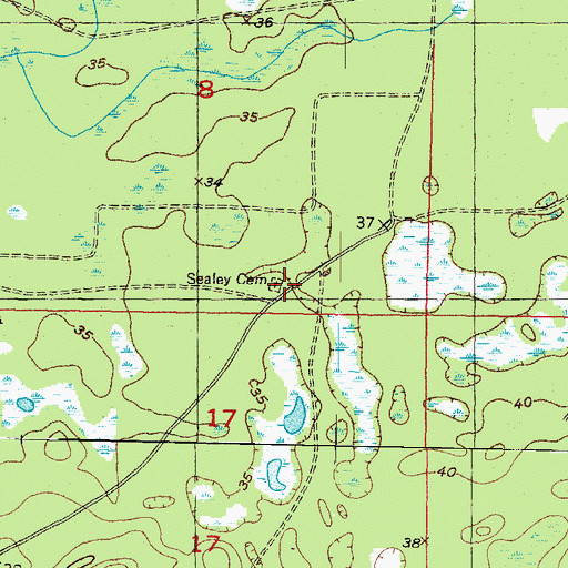 Topographic Map of Sealey Cemetery, FL