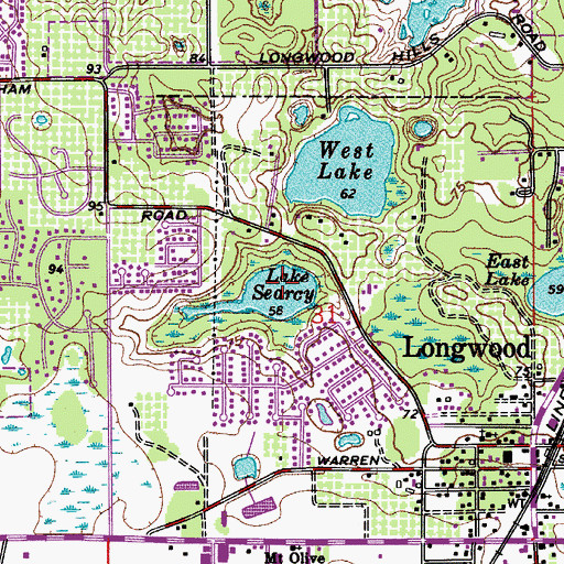 Topographic Map of Lake Searcy, FL