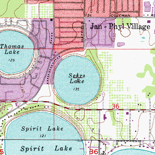 Topographic Map of Sears Lake, FL