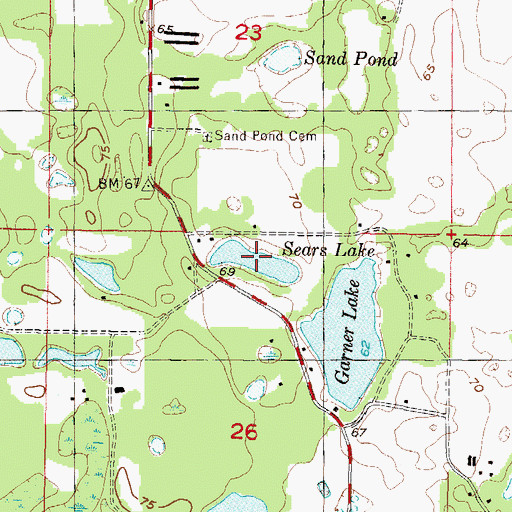 Topographic Map of Sears Lake, FL