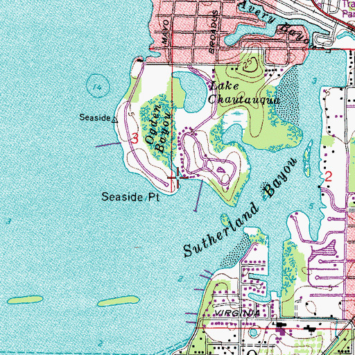 Topographic Map of Seaside Point, FL