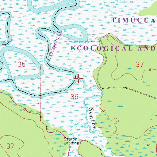 Topographic Map of Seaton Creek, FL