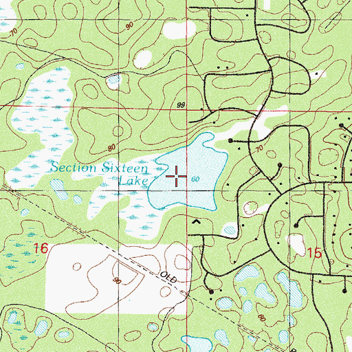 Topographic Map of Section Sixteen Lake, FL