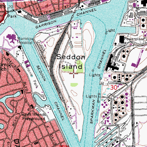 Topographic Map of Harbour Island, FL