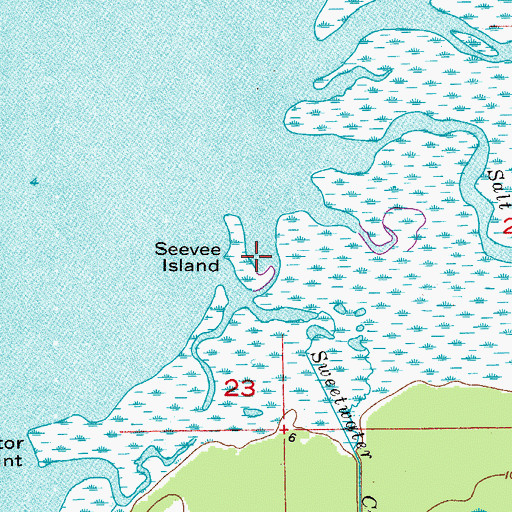 Topographic Map of Seevee Island, FL