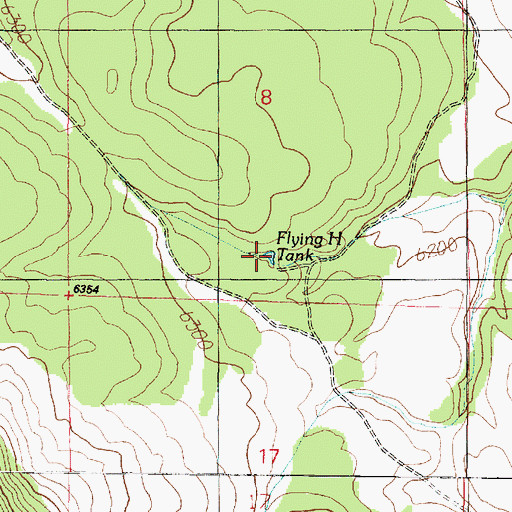 Topographic Map of Flying H Tank, AZ