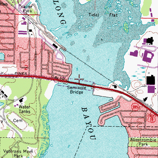 Topographic Map of Seminole Bridge, FL