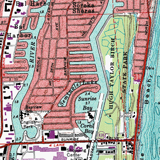 Topographic Map of Seminole Lake, FL