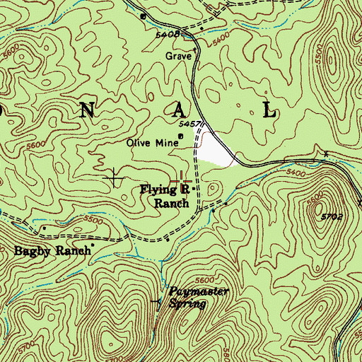 Topographic Map of Flying R Ranch, AZ