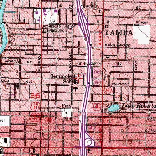 Topographic Map of Seminole Elementary School, FL