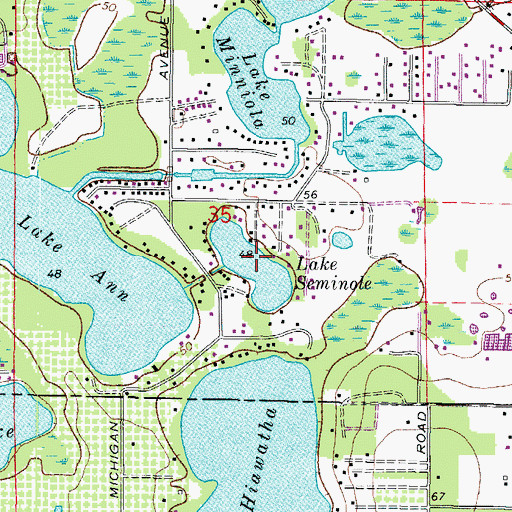 Topographic Map of Lake Seminole, FL