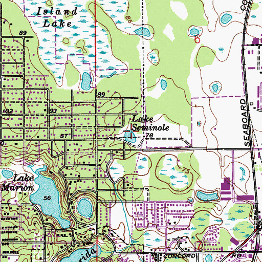 Topographic Map of Lake Seminole, FL