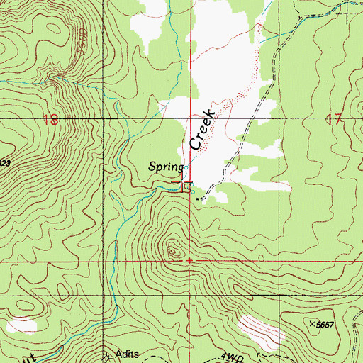 Topographic Map of Flying V Ranch, AZ