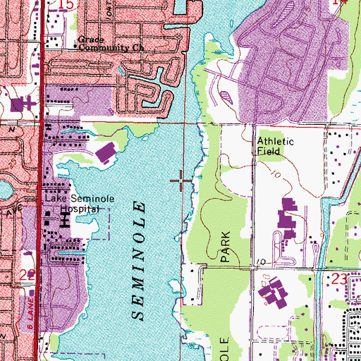 Topographic Map of Lake Seminole, FL